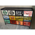 Vintage Grafitti Metal Drawer Cabinet Industrial Style